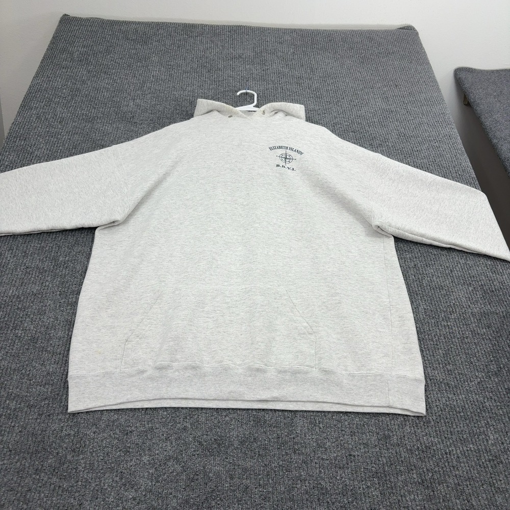 Vintage Elizabeth Islands Eagle USA Hoodie Mens XX-Large Gray Cotton Heavyweight
